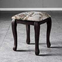 고풍스러운 클래식 인테리어 원목 화장대 의자 다크브라운 예쁜 유니크, 엔틱