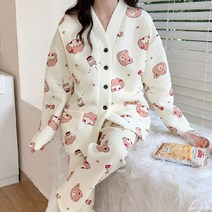겨울임부복 키작녀 임산부출근룩 산후조리원 원피스 임신초기옷새로운 임산부 수유 잠옷 세트 두꺼운 면화
