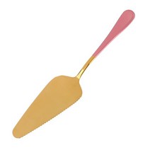 케이크서버 다채로운 스테인레스 톱니 모양의 가장자리 케이크 서버 블레이드 커터 파이 피자 삽 주걱 베이킹 도구 1 개, [07] Pink