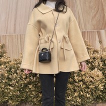 파스텔 옐로우 로로 스트링 여성 루즈핏 하프기장 캐주얼 자켓 봄 가을 명품스타일 수입의류