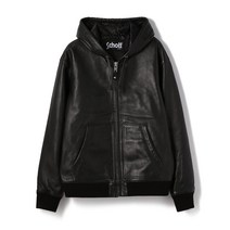 [Schott NYC] [샷] LEATHER FULLZIP PARKA 가죽 풀 Zip 파커 남성 M 010 블랙 782-3950080