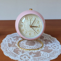 인테리어 아날로그 탁상 알람 설정 빈티지 레트로 파스텔 무소음 시계, B.핑크