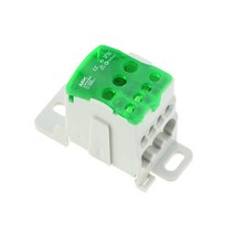 두꺼비집 배전단자 분전상자1pc ukk80a 터미널 블록 1 in many out din rail distribution box universal electric wire, 초록