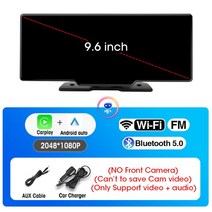 자동 광택기 폴리셔 차 무선 대시 캠 카플레이 안드로이드 4K DVR 후방 카메라 와이파이 GPS 네비게이션 비디오 레코더 보드 듀얼 렌즈 24 시간 주차 AUX 1026 인치, 1.2K96 inch monitor - 64G