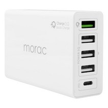 모락 Type C PD 퀵차지 3.0 USB 5포트 고속 충전기, 혼합색상, 1개