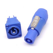 파워콘Powercon Connector Lockable Cable Chassis Socket for Electric Drill LED Screen Stage Lighting, 06 3pins blue A set, 3pins blue A set
