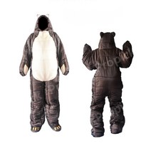 동계캠핑준비물 백패킹 곰 전신 패딩 입는침낭, L