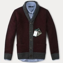 [FOREST CAMP]Lambswool Cardigan 숄카라 배색가디건[FCSW4406-D.Burgundy]