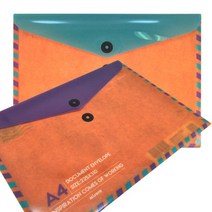 미소로 튼튼한 고주파접착 입구 밸크로처리 PP서류봉투 가로형 민트, A4