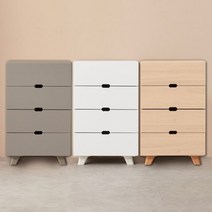 [천삼백케이] [힘찬리빙] 루크 400 4단 서랍장, 화이트