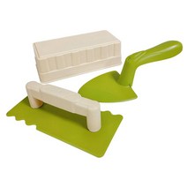 GHSHOP Sandcastle 빌딩 키트 모래 성 만들기 도구 박스 어린이를위한 모래 놀이, 17cmx8cmx5cm, 플라스틱, 베이지와 그린