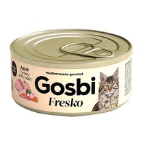 고스비 CAT 캔 프레스코 (어덜트) 칠면조+햄 (살구) 70g