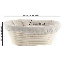 가성비 타원형 반죽 Banneton Brotform 등나무 빵 교정 바구니 등나무 위커 발효 사워도우 바구니 18 크기 호환, 02 size 17x12x6cm