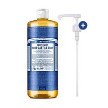 닥터브로너스 [닥터 브로너스] 페퍼민트 퓨어 캐스틸 솝 950ml+펌프, 페퍼민트 950ml