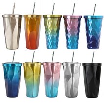 스타벅스형 그라데이션 스테인레스 콜드컵 텀블러 500ml, T-1.그라데이션 실버