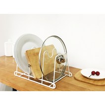 주방 냄비 뚜껑 거치대 트레이 홀더 보관대 선반 정리대 주방선반 수납대, 화이트