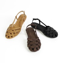 [신난다슈] 스트랩샌들 2cm 3종 여성 슬링백샌들 위빙 꼬임 발편한 둥근코 여름 플랫 샌들