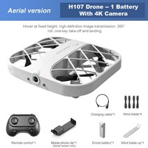 H107 RC 미니 드론 헬리콥터 4CH 장난감 쿼드콥터 60 도 플립 LED rc, 02 with camera-1B