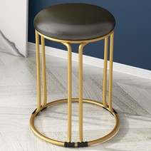 북유럽 화장대 철제 스툴 디자인 예쁜 원형 안방 럭셔리 인테리어 화장 의자 stool 골드, 브라운 가죽 골드다리[두껍고 두툼한]