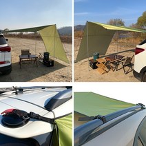 차량용어닝 승용차 SUV 흡착판 어닝 타프 사이드어닝 차박 캠핑 자동차 그늘막, (그린)옵션2 300x200, 미추가