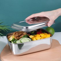 스텐 도시락 반찬 통 보관 스텐레스 밀폐 용기 샐러드 남편 성인 다이어트 도시락통 2칸