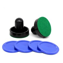 미니게임 에어하키 퍽세트 60mm, 60mm어택커 2개+플리스 2개+51mm 퍽4개, 블랙+블루