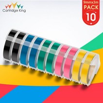 10PK Dymo 3D 엠보싱 테이프 Dymo 9mm 라벨 테이프 Motex 프린터와 호환 가능 Dymo 12965 E101 1540 1610 1, 06 10PK Mixed Set 3