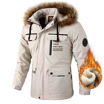 전술 자켓 야상 남자 가을과 겨울 후드 따뜻한 재킷 남성 포켓 지퍼 단색 파이 코트 야외 스키 등산 J q t