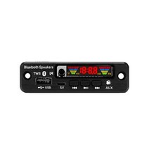 핸즈프리 자동차 블루투스 5.0 변조기 mp3 플레이어 키트 무선 fm 수신기 mp3 디코더 보드 usb 3.5mm 음악 오디오 어댑터 5v, 검은색
