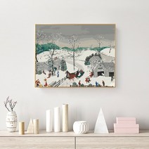[DIY 유화그리기 세트] 그랜마모지스 모지스할머니 명화 풍경 7종, 73X53(우드액자), 04