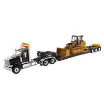 모형트레일러 다이캐스트 DM-85599 1:50 국제 HX520 Tandem Day cap 트랙터 XL 120 Lowboy 트레일러 검은, 한개옵션0