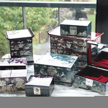 로렌2호 자개보석함 자개함 나전칠기보석함, T9로렌2호자개보석함(크림슨로즈):선물포장O