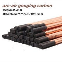 아크-공기 가우 징 탄소 4-12mm DC 가스 건 길이 = 355mm 구리 도금 원형 흑연 전극로드 10 개, 01 4mm, 01 10Pcs