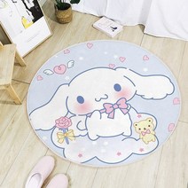 산리오 폼폼푸린원형매트 시나몬롤카페트 마이멜로디침대옆발판 귀여운홈데코러그