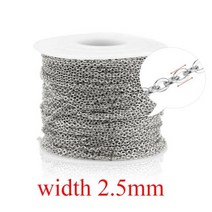 얀홀더 실와인더 2m 스테인레스 스틸 케이블 로즈 골드 체인 실버 목걸이 Diy 쥬얼리 제작 용품 대량 품목 도매 제비 로프, Steel 2.5mm