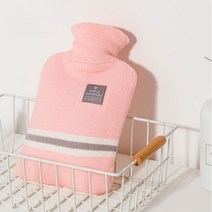 캠핑 보온 물 주머니 겨울 방한 니트 온열 찜질 휴대용 손난로 등산 낚시 온도 유지 따뜻한 이쁜, 2L, 핑크