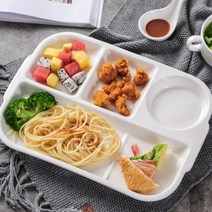 그릿 도자기 식판 가정용 브런치 다이어트식판, 화이트
