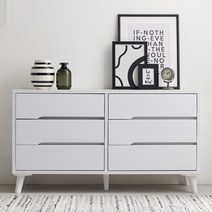 1200 다리 탈부착 가능 와이드 3단 서랍장 심플 튼튼한 악세사리 수납장, 화이트