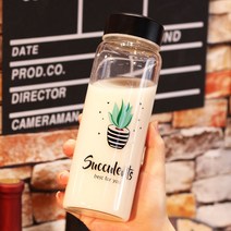 유리컵프린트 여성 휴대용 물통 꽃 찻잔 팬시 심플 스위트 큐트 있음 뚜껑 물컵 3686123121