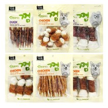 백년애 오래먹는 개껌 강아지 간식껌 치석제거 고기량 2배 [2개 묶음], 오리고기 스틱 24P 2개
