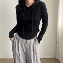 에이치스 깔끔룩 컴포트 슬림 무지 밑단굴림 기본 후드티