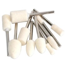 드러멜 드라멜 찌선반 10pcs 양모 펠트 장착 연마 버핑 휠 연삭 헤드 연마 휠 dremel 금형 드릴 회전 도구, 4mm, 총알형