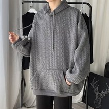 유니크 입체 사슬 남성 후드 맨투맨 티 W261