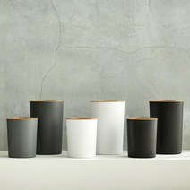 Arce 뱀부 원터치 원형 휴지통 5L, 블랙