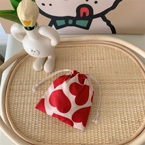 복조리 파우치 어린이집 복주머니 생리대 스트랩 스트링 미니 빈티지 코듀로이 러브 스토리지 드로스트링