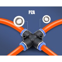 플렉시블호스 닥트 덕트 주름관 자재 배관 부속품 용품 공압 피팅 PY/PU/PV/PE 워터 파이프 커넥터 직접, [06] PZA, [01] 4