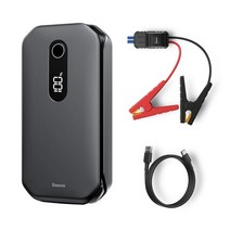 점프앤고 Baseus 1000A 자동차 점프 스타터 보조베터리 12000mAh 휴대용 배터리 스테이션 3.5L/6L 자동차 비상 부스터 시작 장치, 검정, 폴란드, 1.Black