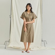 알토 (시즌오프 50% 세일) 브이넥 스모킹 오픈형 원피스 ALOW215G6 뉴코아울산성남점