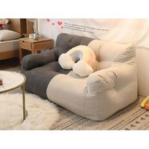 쇼파 전문 빈백 2인 소파 (베이지+다크 그레이), 단품