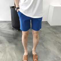 여름 스탠다드 린넨 스판 밴딩 남자 4부 반바지